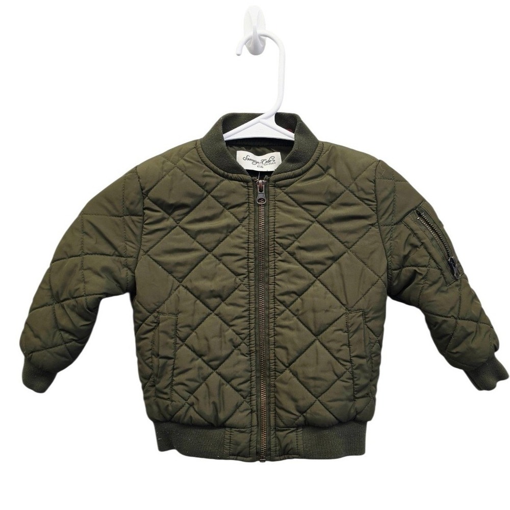 Sovereign Code Kids Olive Green Quilted Bomber Jacket 18M